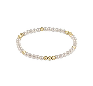 ENewton Worthy Pattern 3mm Bead Bracelet - Pearl