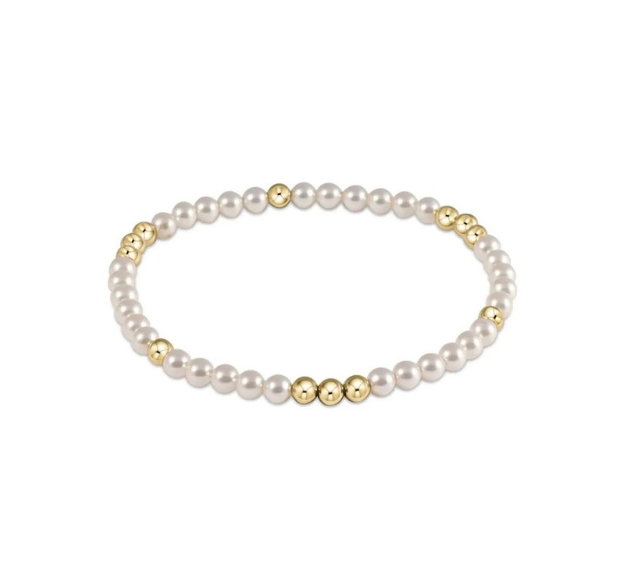 ENewton Worthy Pattern 3mm Bead Bracelet - Pearl