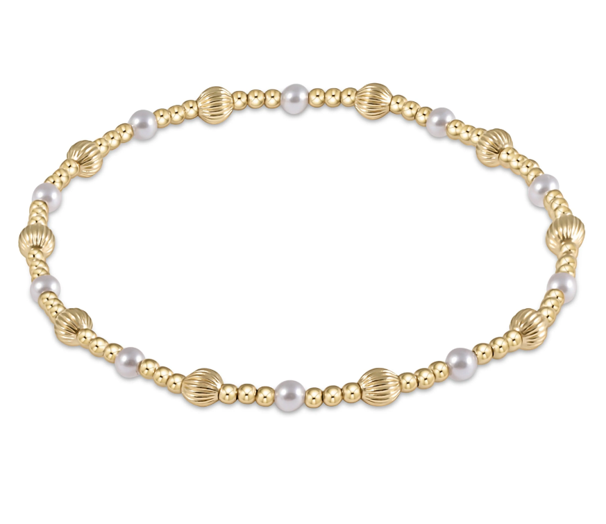 ENewton Dignity Sincerity Pattern 4mm Bead Bracelet - Pearl