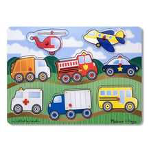 Load image into Gallery viewer, Vehicles Peg Puzzle - 8 Pieces