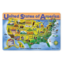 Load image into Gallery viewer, U.S.A. Map Wooden Puzzle