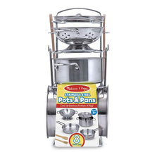 Load image into Gallery viewer, Let's Play House! Stainless Steel Pots & Pans Play Set