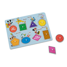 Load image into Gallery viewer, Mickey Mouse Colors &amp; Shapes Wooden Peg Puzzle
