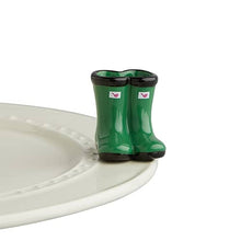 Load image into Gallery viewer, Jumpin Puddles Green Rain Boots Nora Fleming Mini
