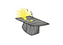 Load image into Gallery viewer, Striped Graduation Cap Happy Everything Attachment

