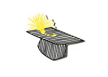 Load image into Gallery viewer, Striped Graduation Cap Happy Everything Big Attachment