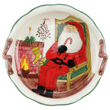 Load image into Gallery viewer, Vietri Old St. Nick Handled Scallop Large Bowl w/ Fireplace
