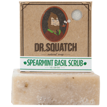Load image into Gallery viewer, Dr. Squatch Spearmint Basil Scrub 5oz Men&#39;s Bar Soap
