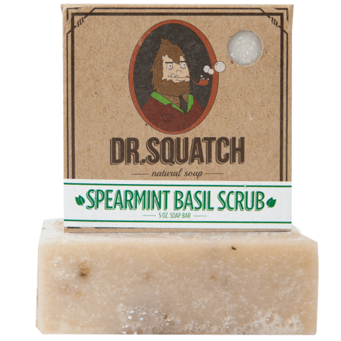 Dr. Squatch Spearmint Basil Scrub 5oz Men's Bar Soap
