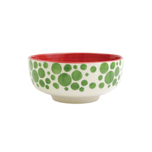 Load image into Gallery viewer, Vietri Mistletoe Bubble Medium Footed Serving Bowl
