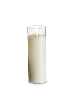 Clear Glass Ivory Pillar Flameless Candle - 2x6