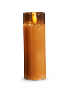 Gold Glass Ivory Pillar Flameless Candle - 2x6