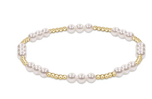 ENewton Classic Joy Pattern 4mm Bead Bracelet Pearl