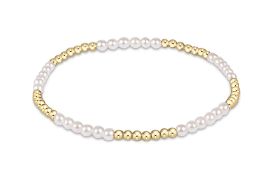 ENewton - Classic Blissful Pattern 2.5mm Bead Bracelet - 3mm Pearl