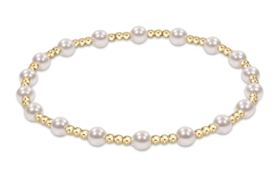 ENewton Classic Sincerity Pattern 4mm Bead Bracelet - Pearl