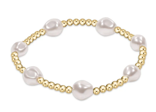 ENewton Admire Gold 3mm Bead Bracelet - Pearl