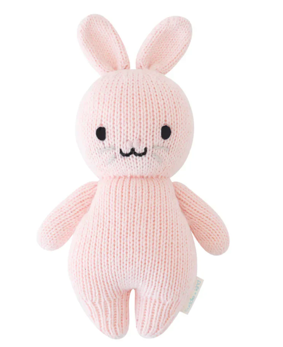 Cuddle + Kind Baby Animal Collection - Baby Bunny Upright Ears (Peony)