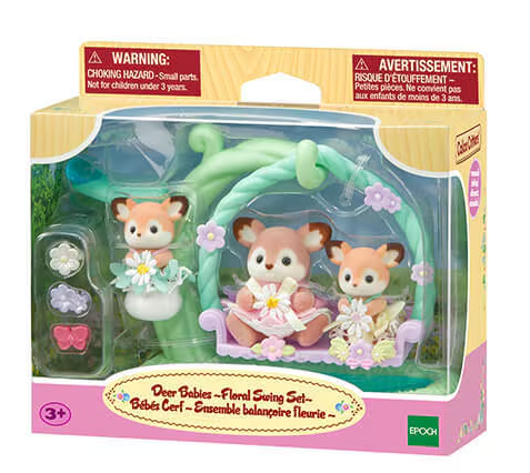 Calico Critters Deer Babies - Floral Swing Set