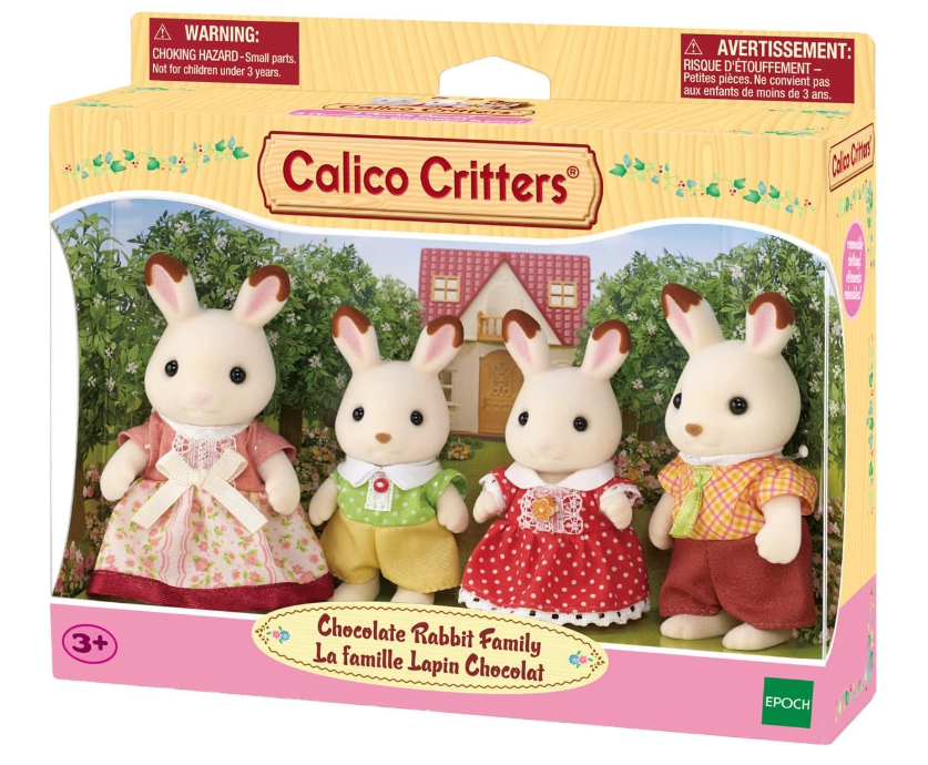 Calico Critters Chocolate Rabbit Family