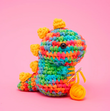 Load image into Gallery viewer, Woobles - Disco Fred the Dinosaur Rainbow
