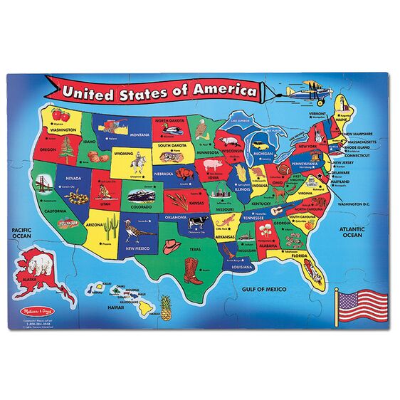 U.S.A. (United States) Map Floor Puzzle - 51 Pieces