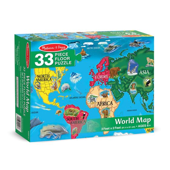 World Map Floor Puzzle - 33 Pieces