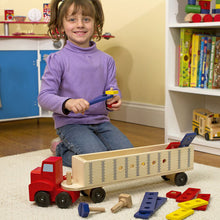 Load image into Gallery viewer, Big Rig Building Truck Wooden Play Set
