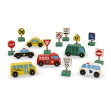 Load image into Gallery viewer, Wooden Vehicles and Traffic Signs
