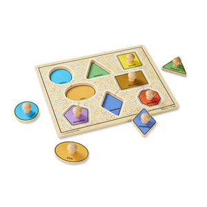 Deluxe Jumbo Knob Wooden Puzzle - Geometric Shapes  (8 Pieces)