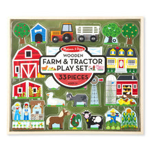 Load image into Gallery viewer, Wooden Farm &amp; Tractor Play Set
