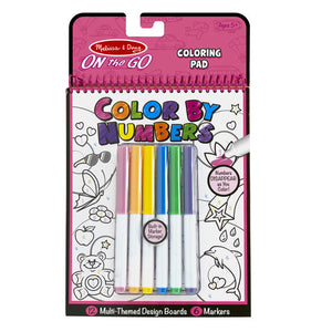 On the Go Color by Numbers Kids' Design Boards With 6 Markers - Unicorns, Ballet, Kittens