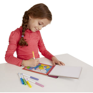 On the Go Color by Numbers Kids' Design Boards With 6 Markers - Unicorns, Ballet, Kittens