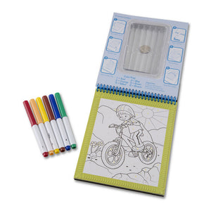 On the Go Color by Numbers Kids' Design Boards With 6 Markers - Playtime, Construction, Sports