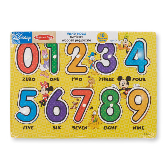 Mickey Mouse Numbers Wooden Peg Puzzle