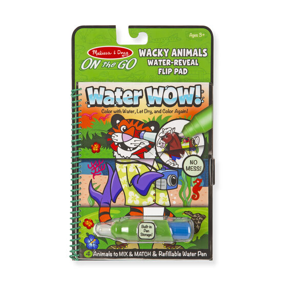 Water Wow! - Wacky Animals Water Reveal Flip Pad - On the Go Travel Activity