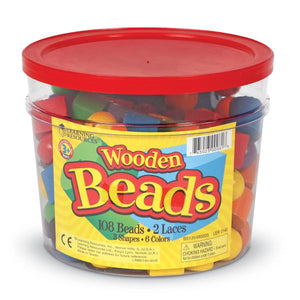 Wooden Beads in a Bucket