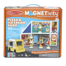 Load image into Gallery viewer, Magnetivity Magnetic Building Play Set - Pizza &amp; Ice Cream Shop
