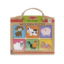 Load image into Gallery viewer, Natural Play Wooden Puzzle: Farm Friends
