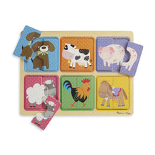 Load image into Gallery viewer, Natural Play Wooden Puzzle: Farm Friends
