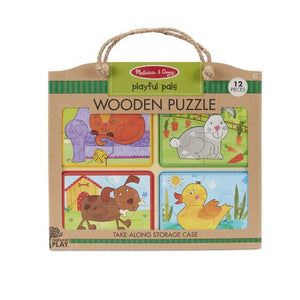 Natural Play Wooden Puzzle: Playful Pals