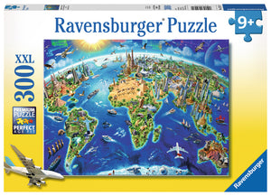 World Landmarks Map 300 Pc Puzzle