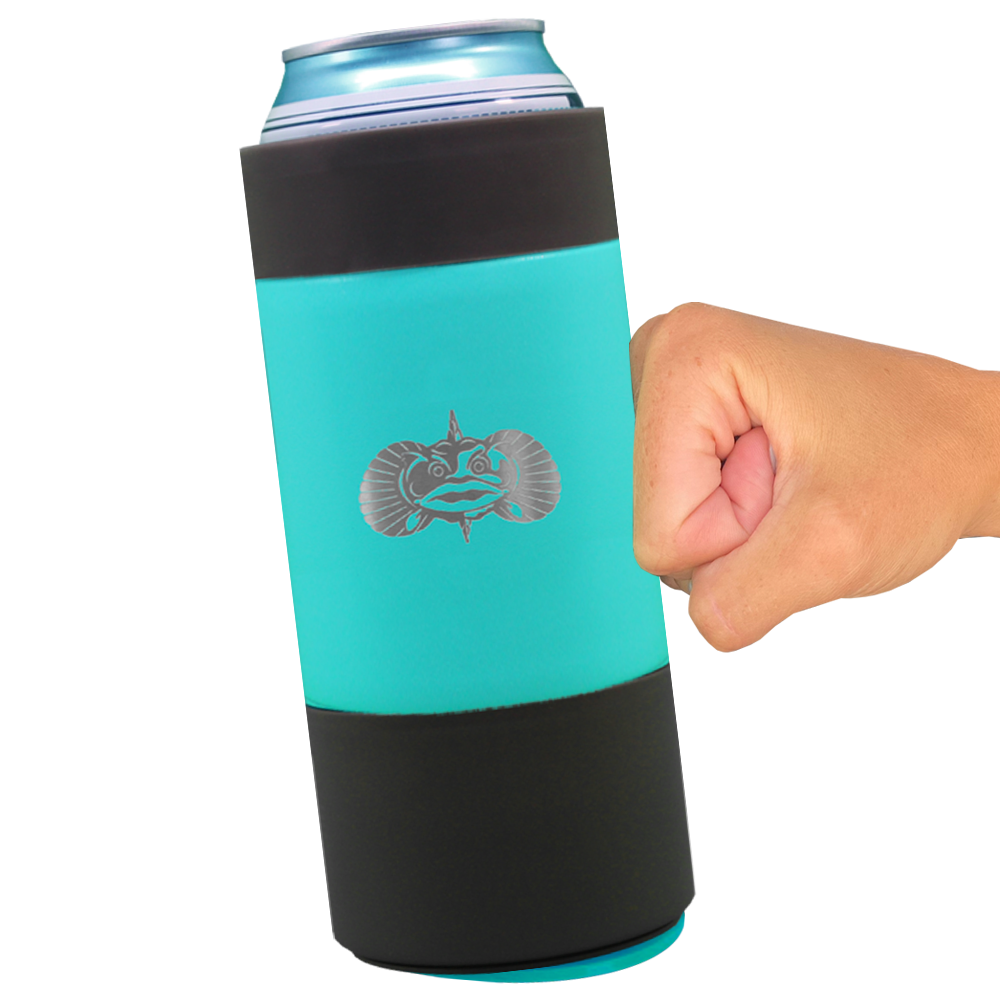 Toadfish Non-tipping Slim Can Cooler-Teal