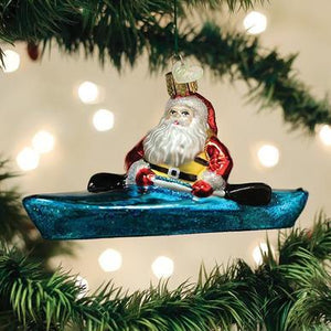 Old  World Christmas Santa in Kayak Ornament