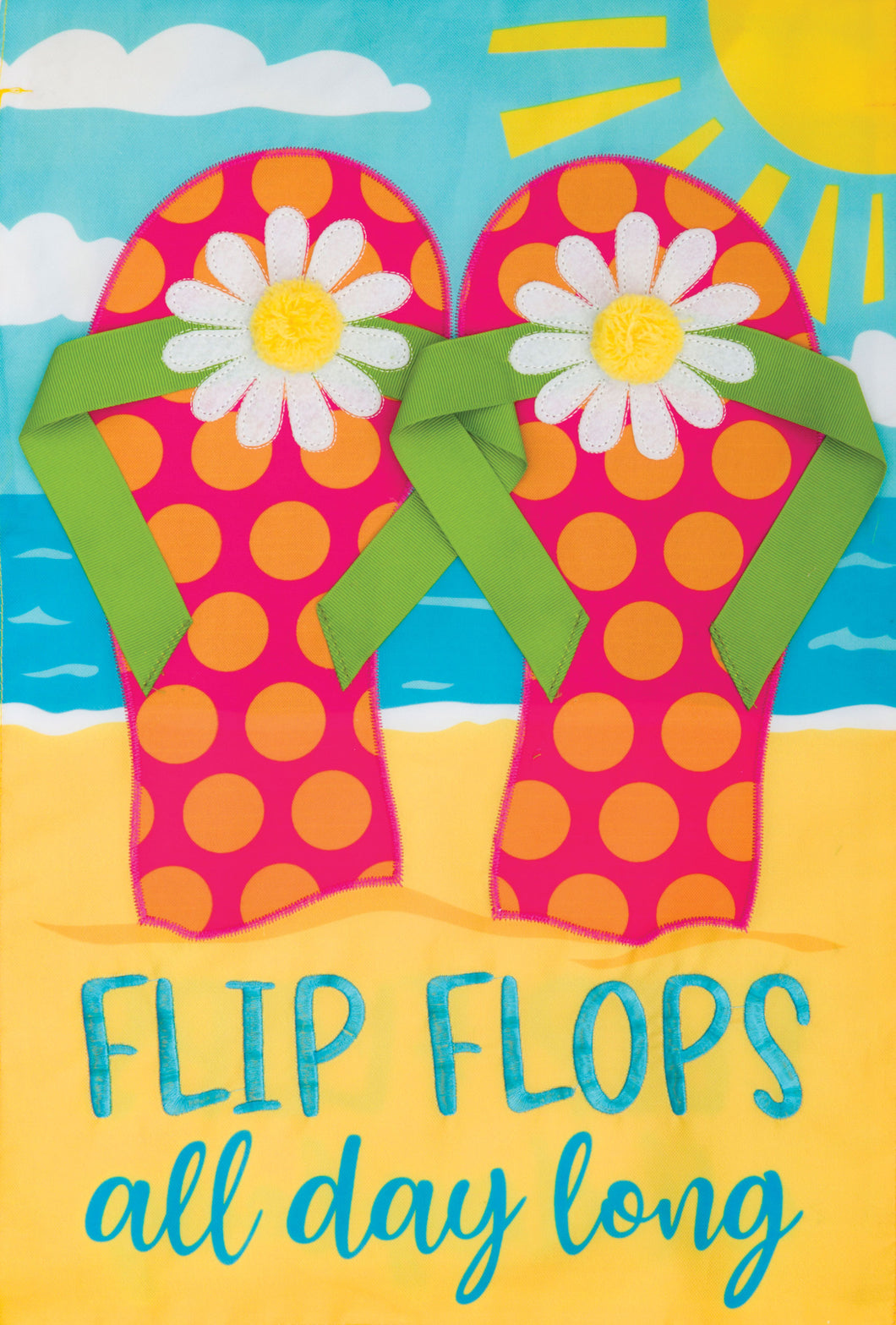 Beach Flip Flops  Applique Garden flag