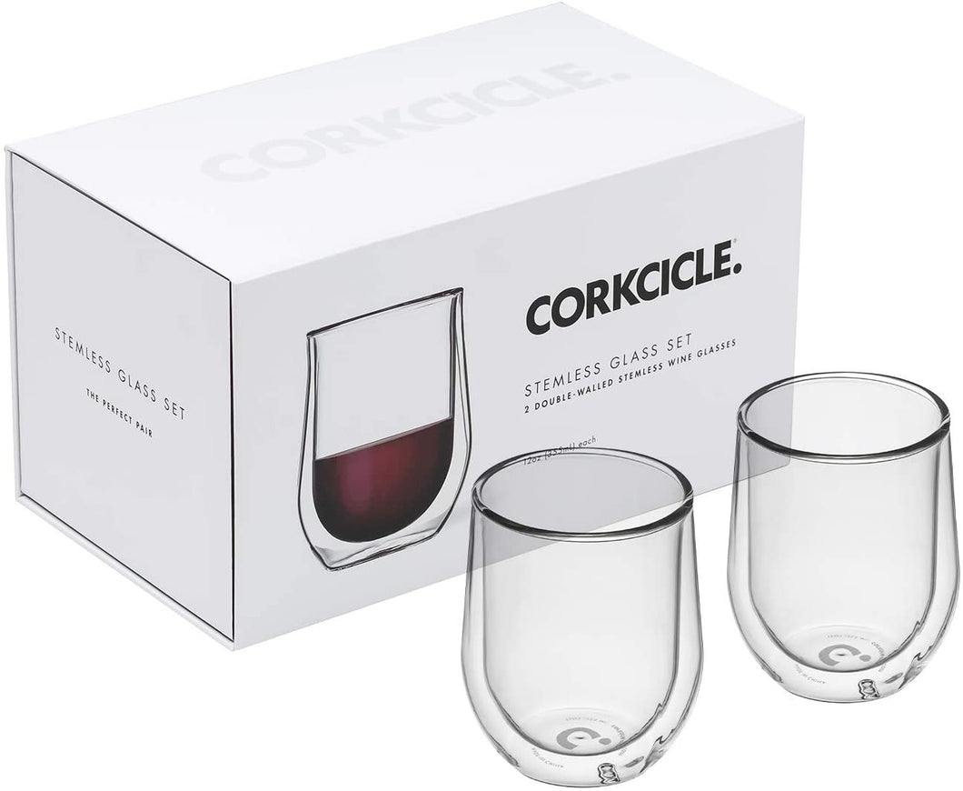 Corkcicle Glass Stemless Double Pack Clear