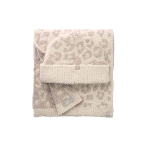 Barefoot Dreams CozyChic Barefoot In The Wild Beanie And Scarf Set- Cream/Stone