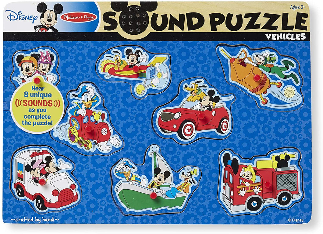 Mickey Mouse & Friends Vehicles Wooden Sound Puzzle
