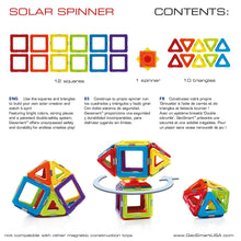 Load image into Gallery viewer, GeoSmart Solar Spinner 23-Piece GeoMagnetic STEM Building Set with Spinner
