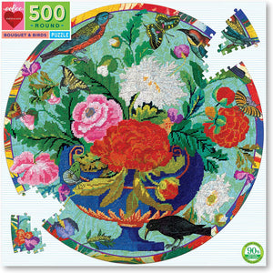 Bouquet & Birds 500 Pc Round Puzzle