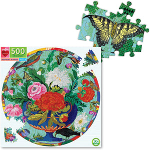 Bouquet & Birds 500 Pc Round Puzzle